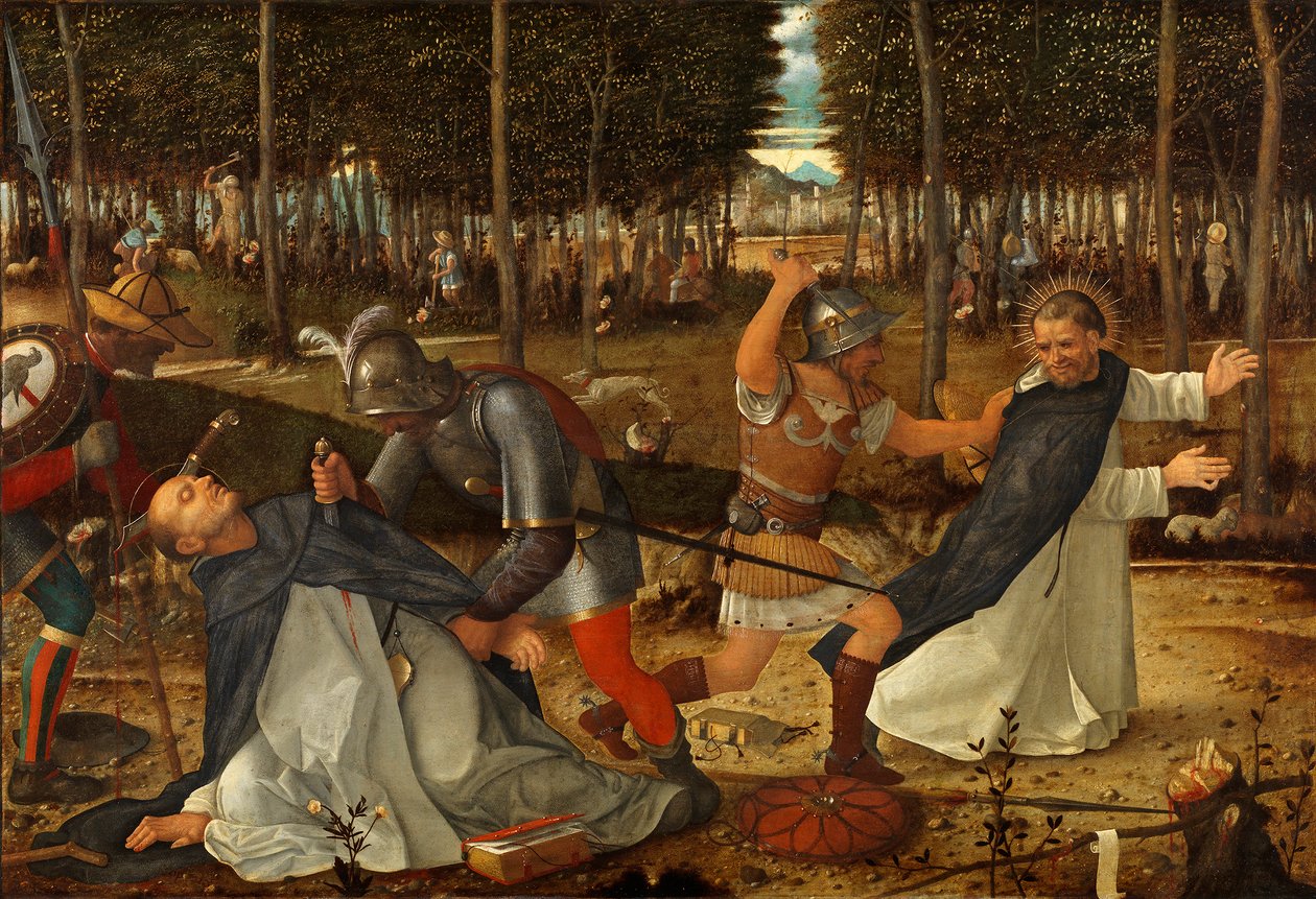 Szent Péter vértanú meggyilkolása, 1509 körül alkotó: Giovanni Bellini