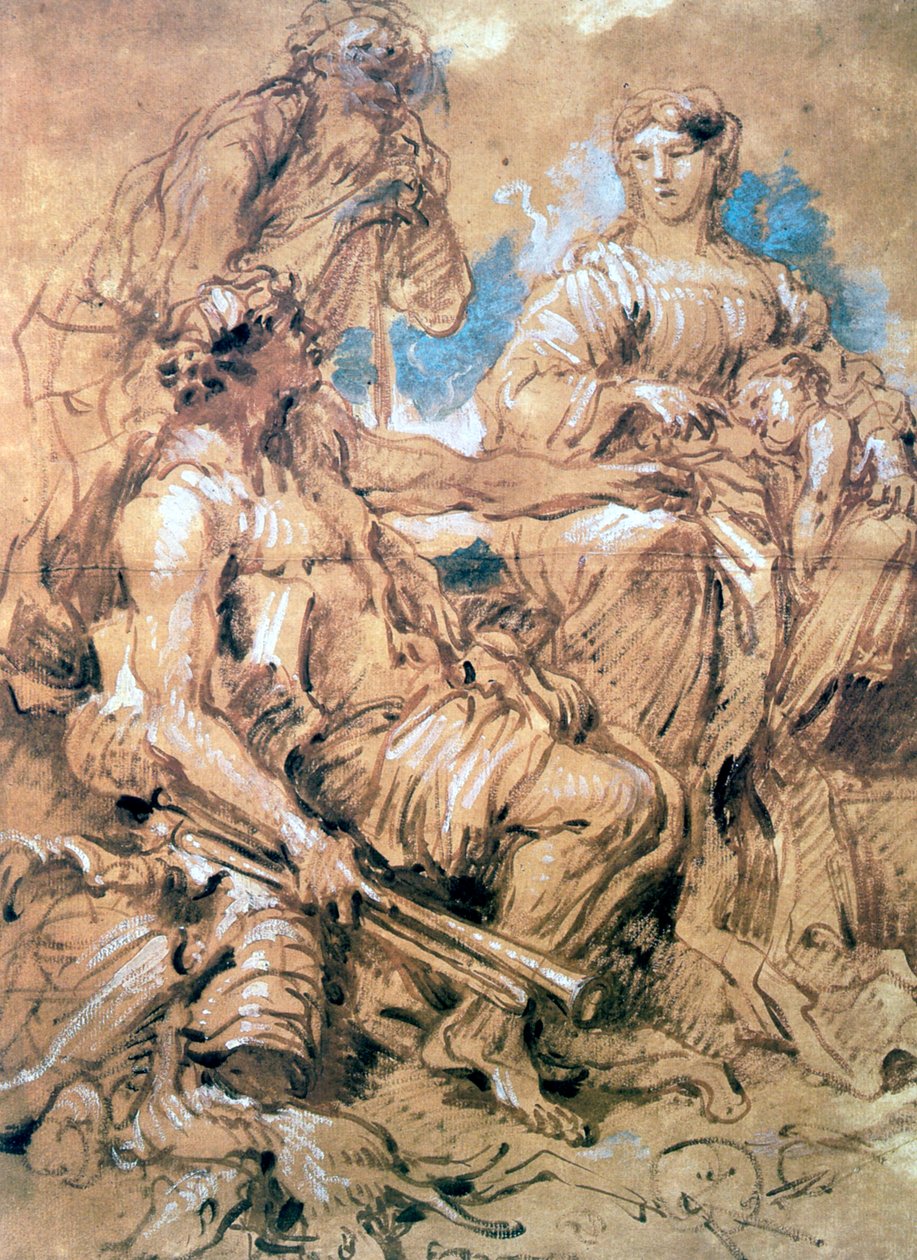 Study of Figures in Costume, c1635-1670 alkotó: Giovanni Benedetto Castiglione