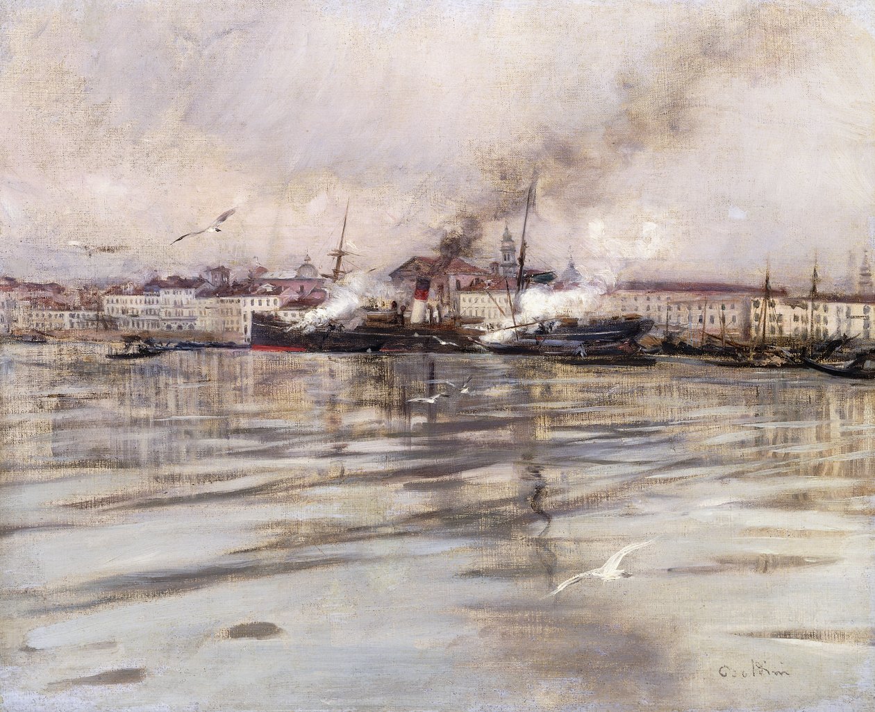 Kilátás Velencére; Velence látképe, 1895 körül alkotó: Giovanni Boldini