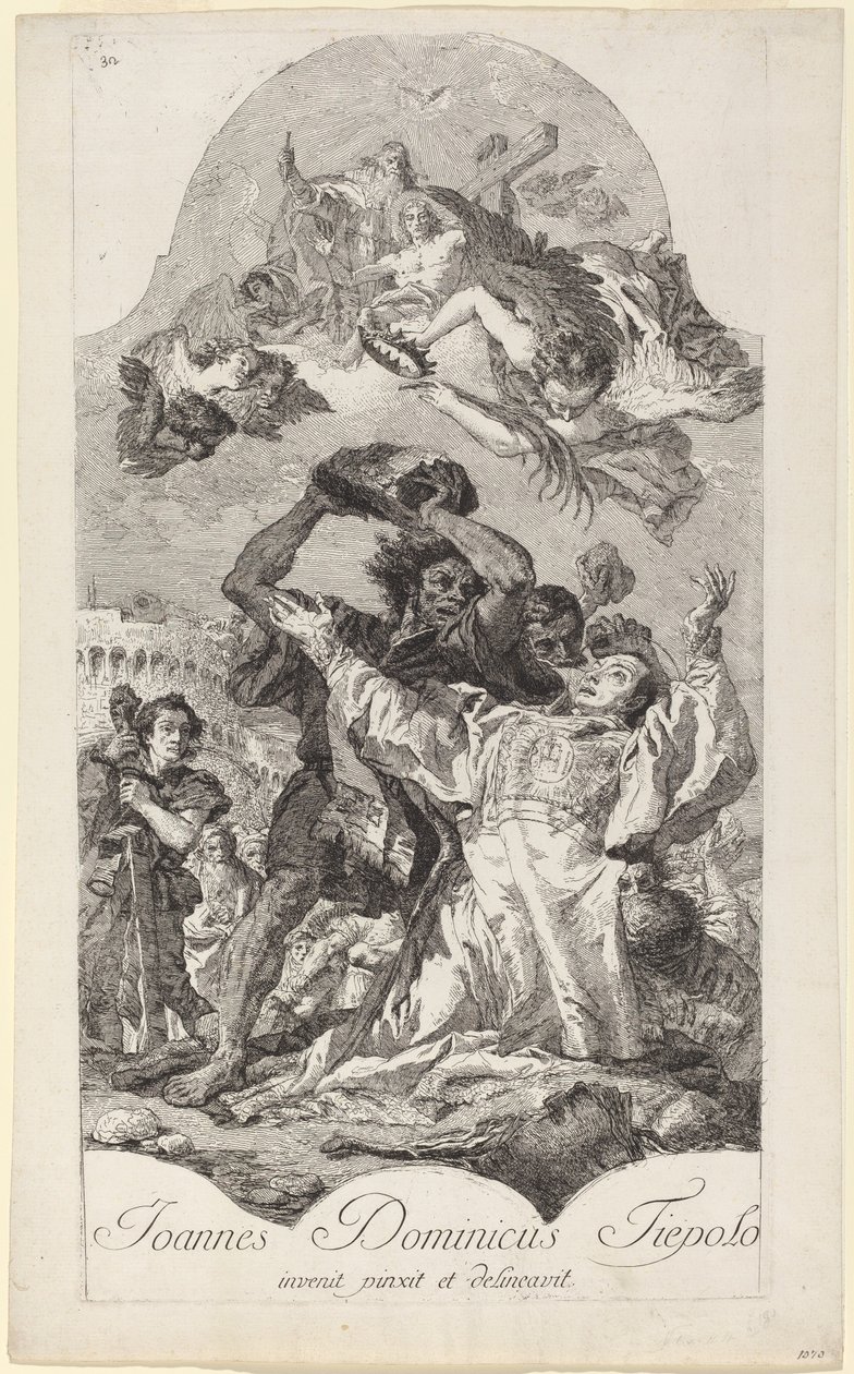 Szent István megkövezése alkotó: Giovanni Domenico Tiepolo
