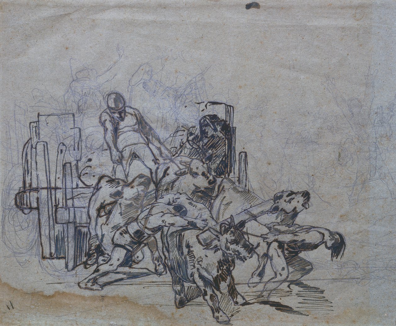 Szekére négy ökörrel alkotó: Giovanni Fattori