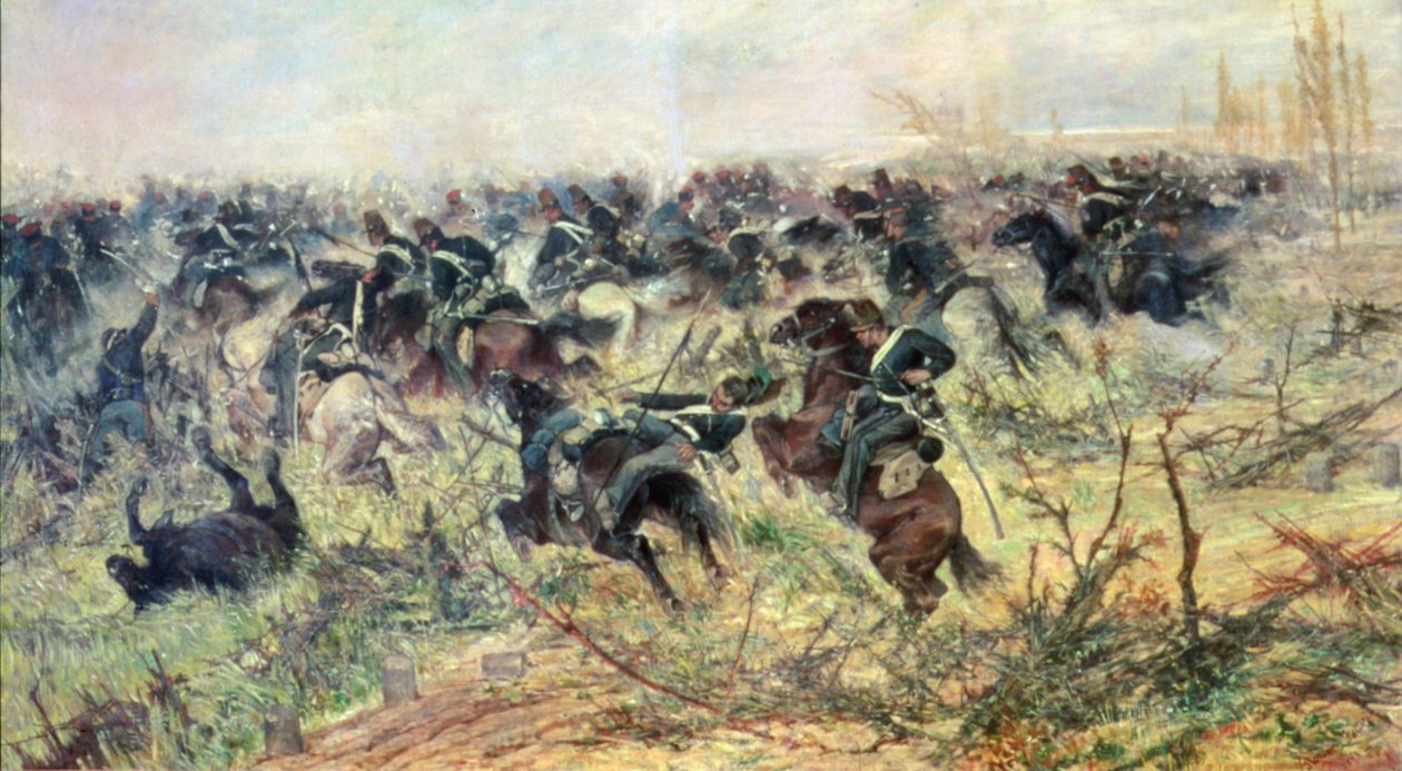 Lovassági roham alkotó: Giovanni Fattori
