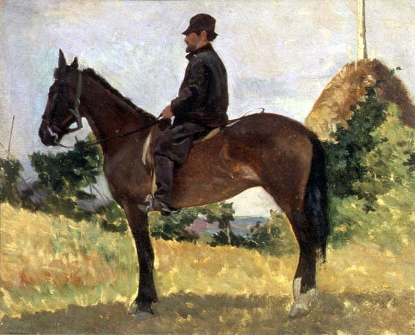 Diego Martelli lóháton alkotó: Giovanni Fattori