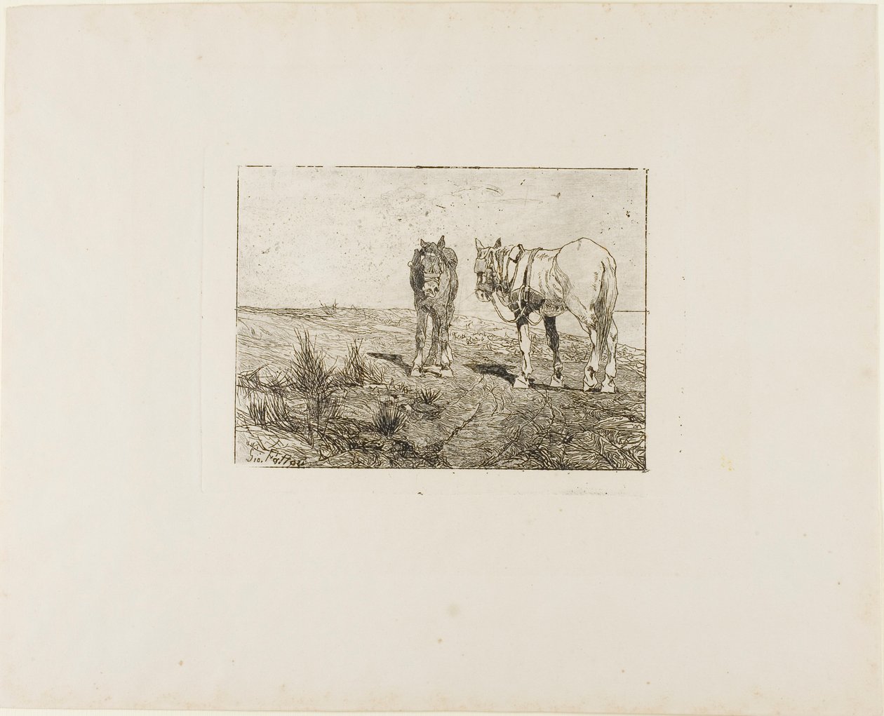 Lovak pihenése alkotó: Giovanni Fattori