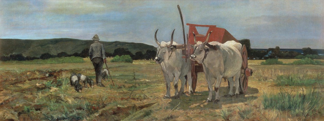 Ökörszekér a toszkán Maremmában alkotó: Giovanni Fattori