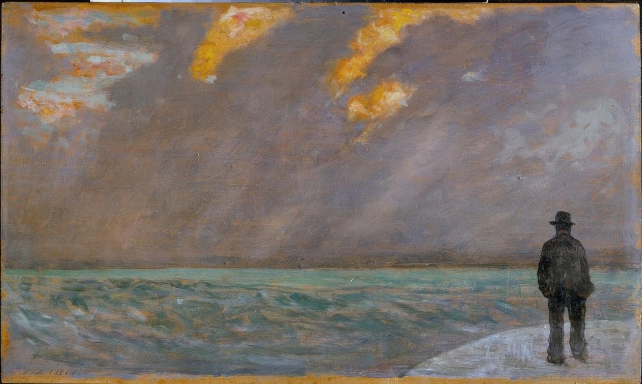 Naplemente a tengeren alkotó: Giovanni Fattori