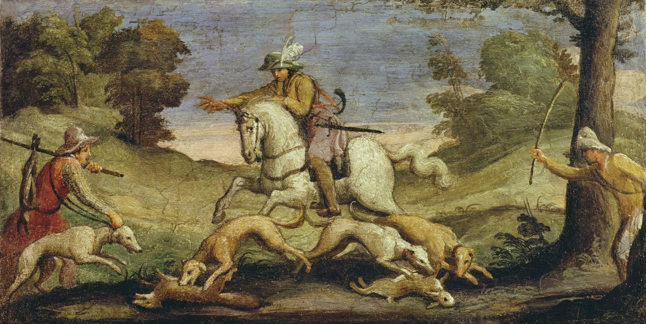 Nyúlvadászat, 1615 alkotó: Giovanni Francesco Barbieri