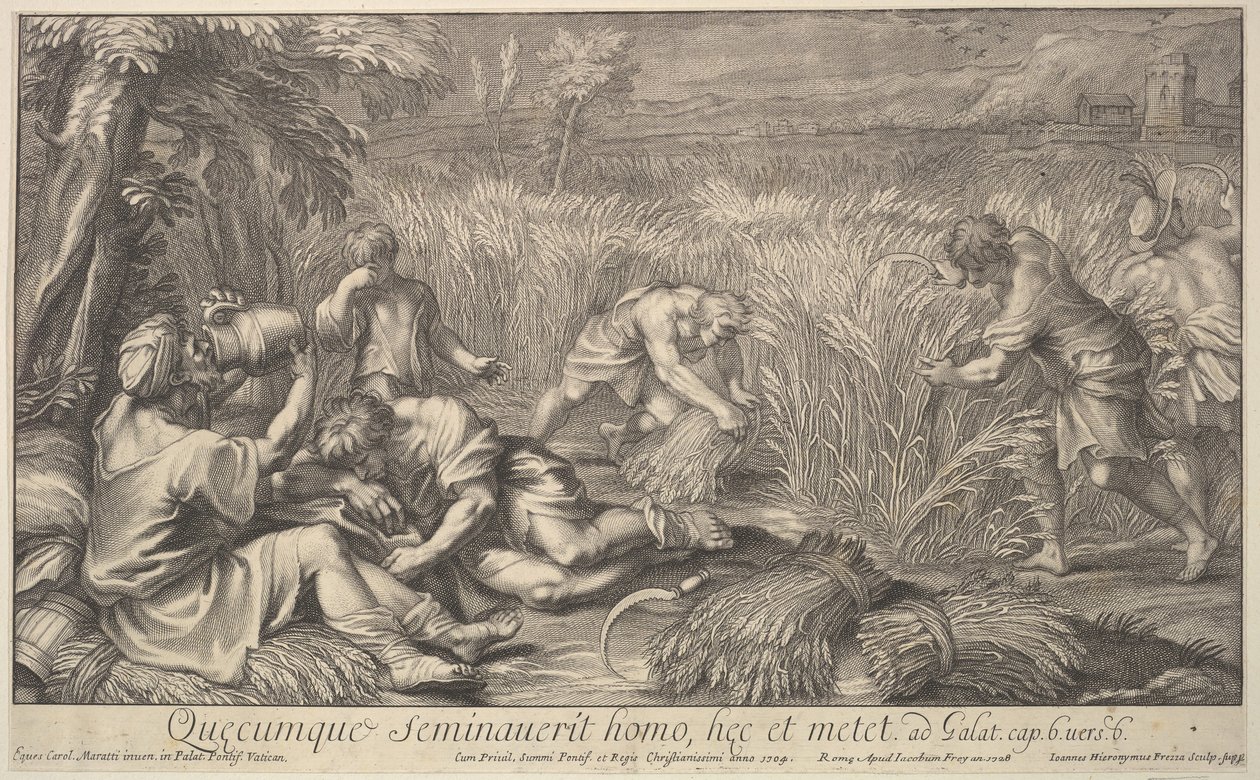 Gabonaaratók, 1704. alkotó: Giovanni Girolamo Frezza