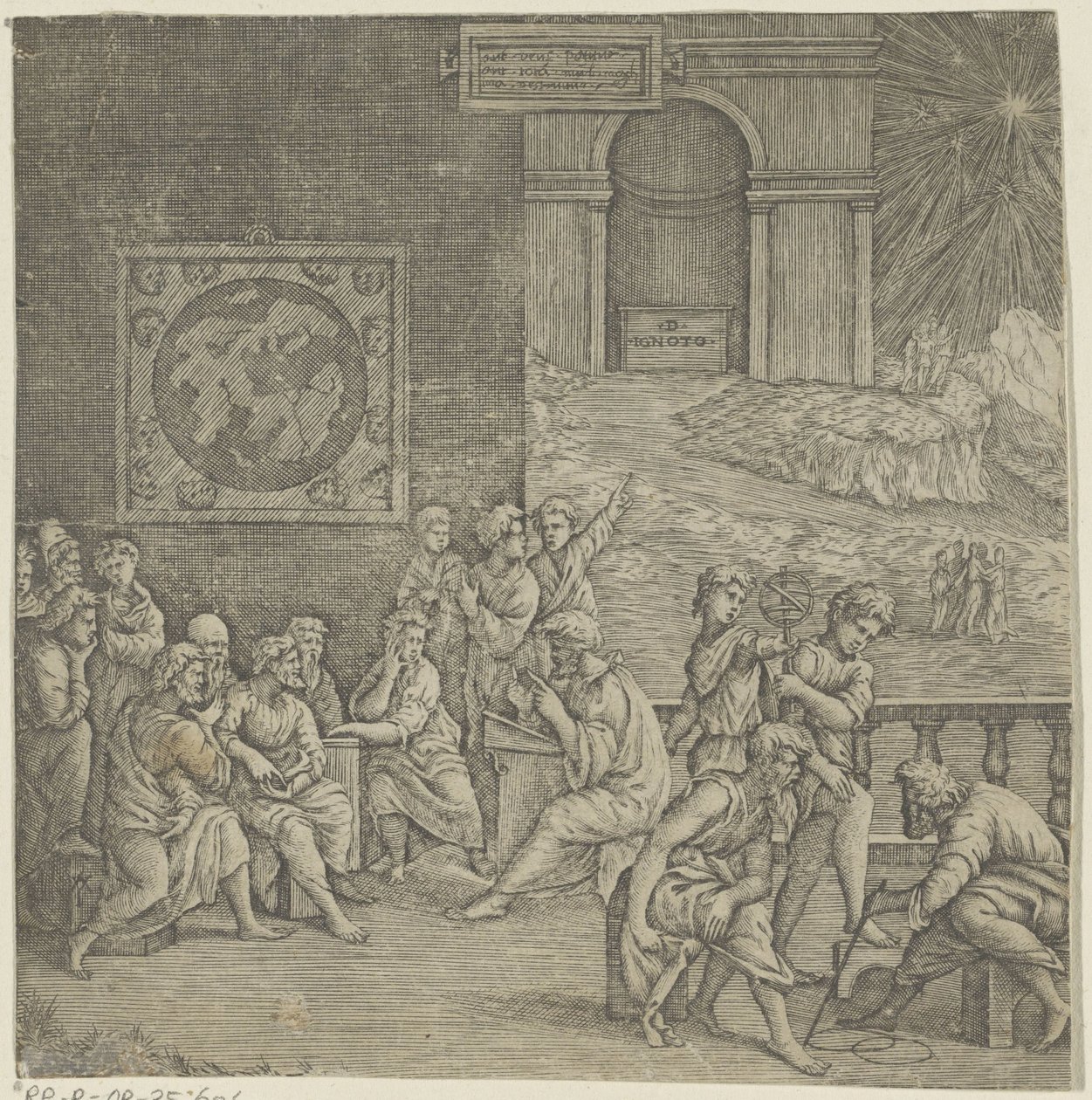 Egy filozófus iskolája alkotó: Giovanni Jacopo Caraglio (attributed to)