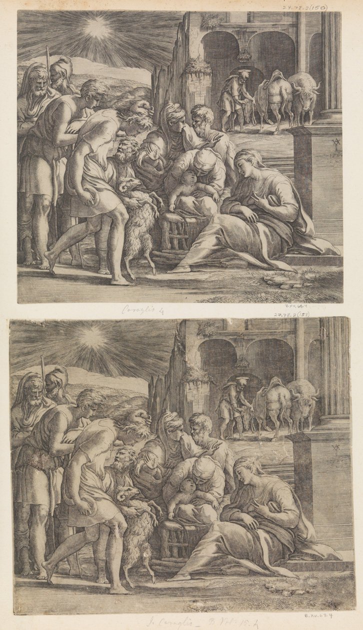 A Pásztorok imádata. alkotó: Giovanni Jacopo Caraglio