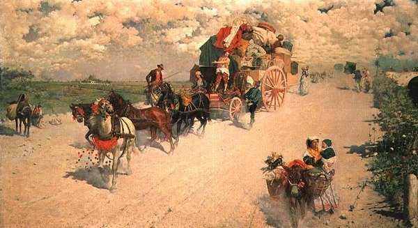A cigánykocsi (olaj) alkotó: Giovanni Signorini