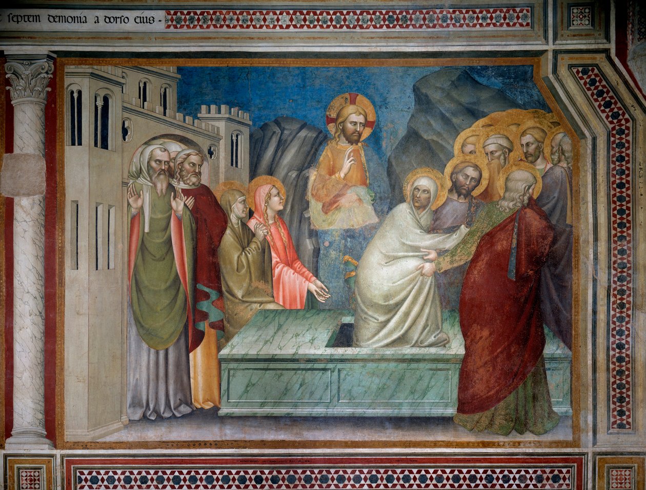 Lázár feltámasztása (freskó alkotó: Giovanni da Milano