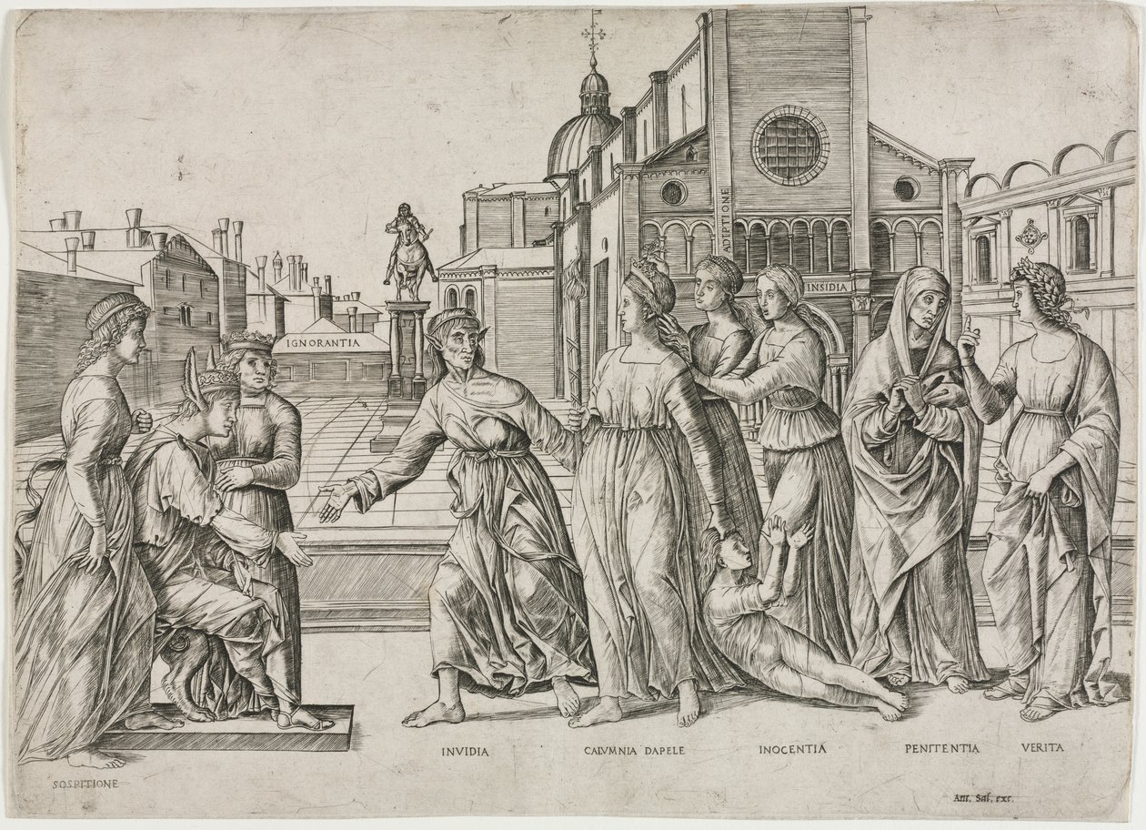 Apelles gyalázata alkotó: Girolamo Mocetto