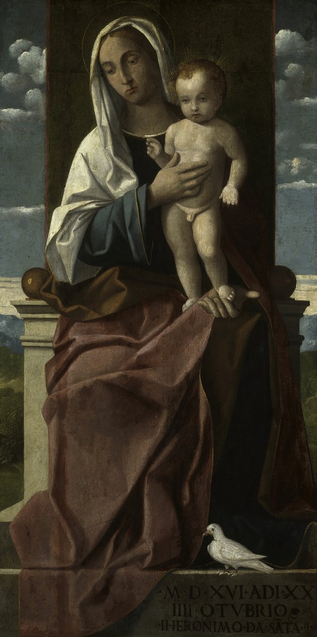 Szűz és gyermek trónolt, 1516. alkotó: Girolamo da Santacroce