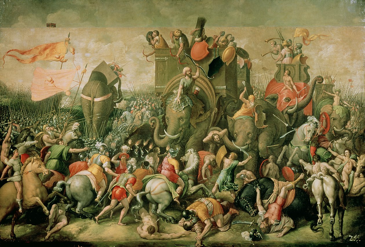 A zamai csata, ie 202, 1570-80 alkotó: Giulio Romano