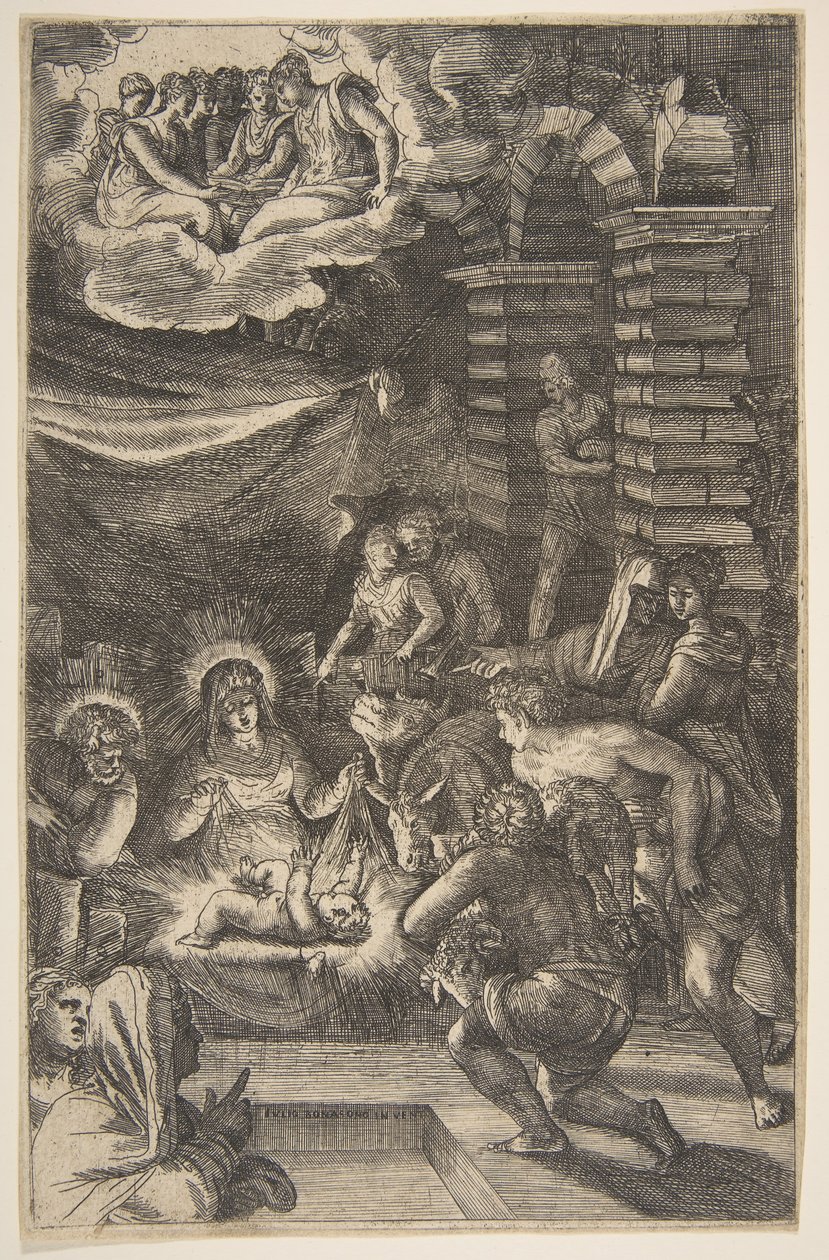 Imádás, kb. 1550-65. alkotó: Giulio Bonasone