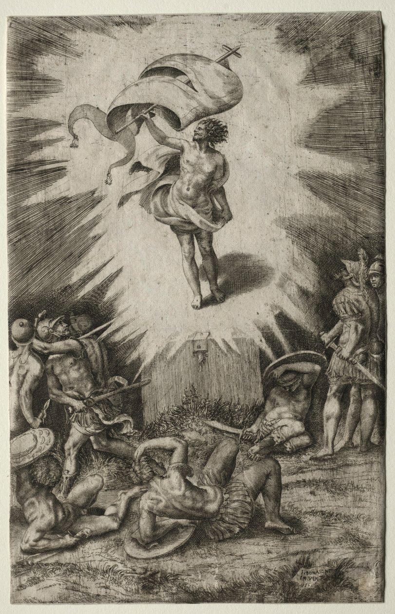 A feltámadás, 1561. alkotó: Giulio Bonasone