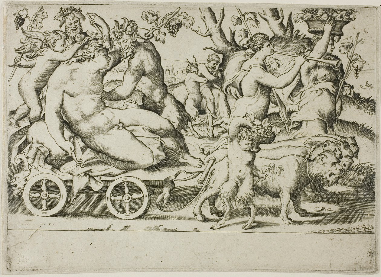 Bacchus diadala alkotó: Giulio Bonasone