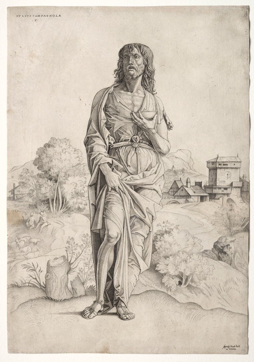 Keresztelő Szent János, c. 1505. alkotó: Giulio Campagnola