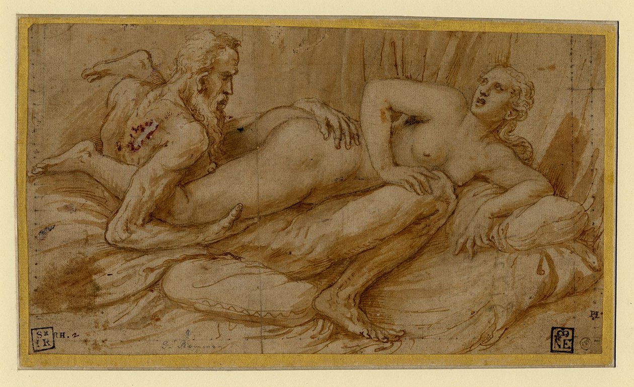 Erotikus jelenet, 1524 után alkotó: Giulio Romano