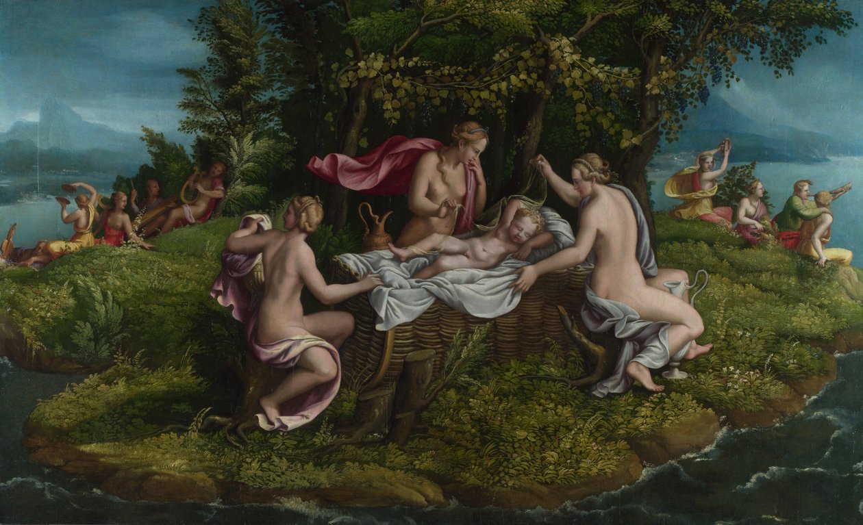 Jupiter gyermekkora, 1530-as évek. alkotó: Giulio, Romano