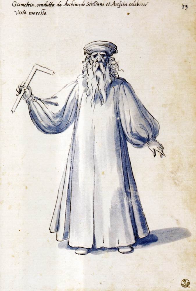 Geometria allegorikus figura jelmez alkotó: Giuseppe Arcimboldo