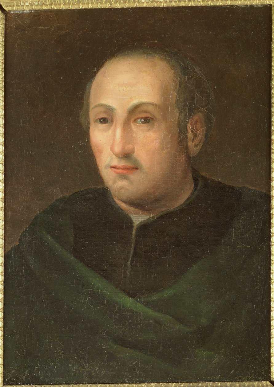 Kolumbusz Kristóf (kb. 1451-1506), egy festmény után az Uffiziben, 1788 alkotó: Giuseppe Calendi