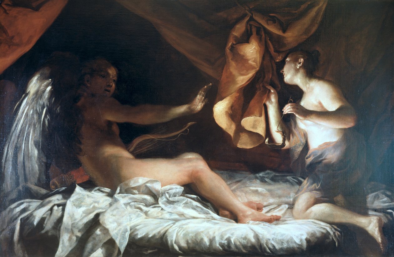 A Psyche felfedezi Ámort, 1707-09 alkotó: Giuseppe Maria Crespi