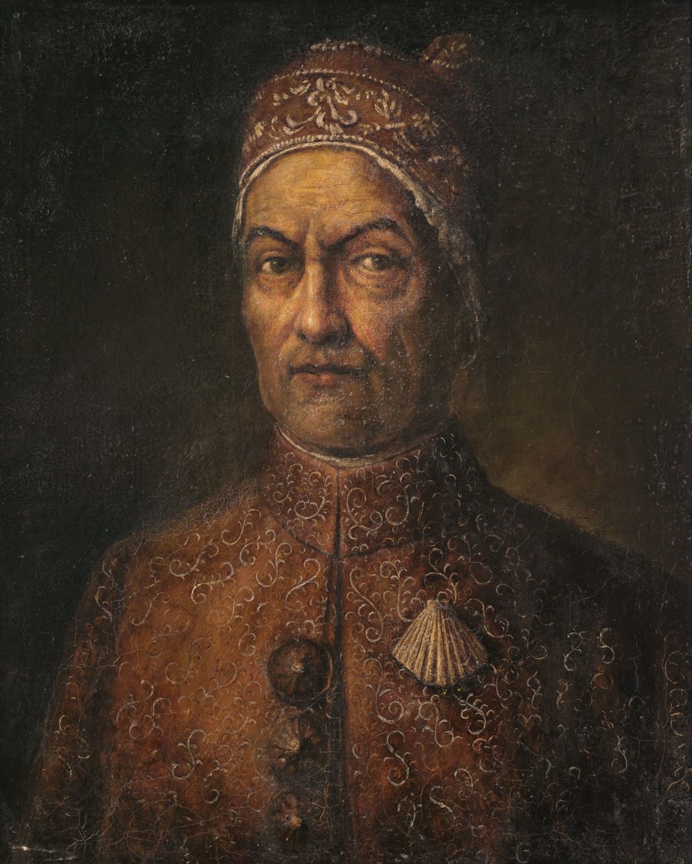 Egy dózse portréja brokkolt regáliákban. alkotó: Giuseppe Ghislandi
