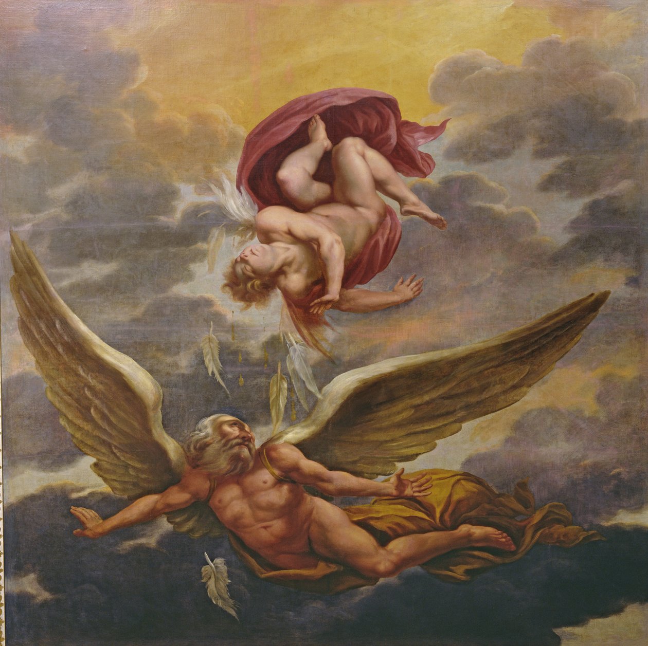 Daedalus és Icarus (mennyezeti festmény) alkotó: Giuseppe Cesari