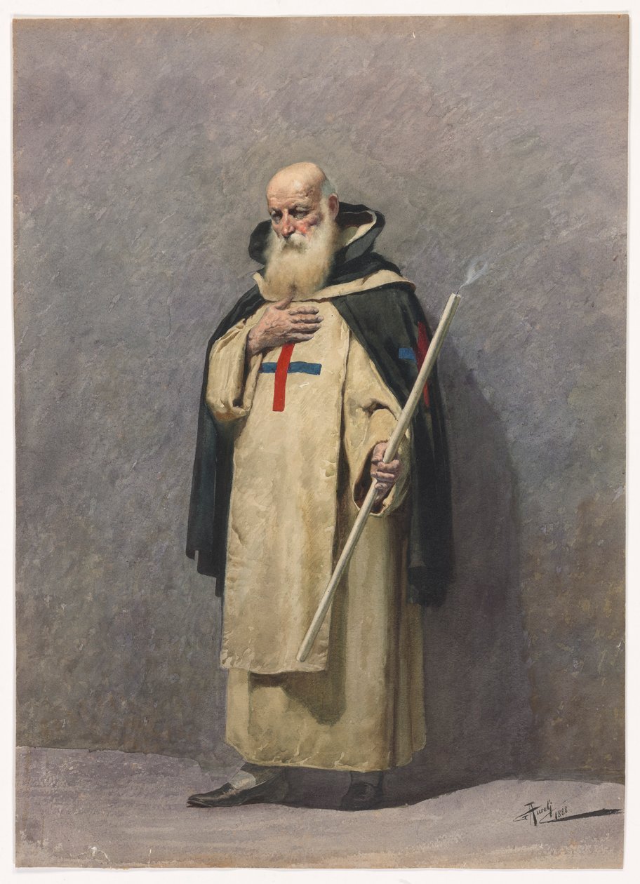 Egy idős pap áll alkotó: Giuseppe Aureli