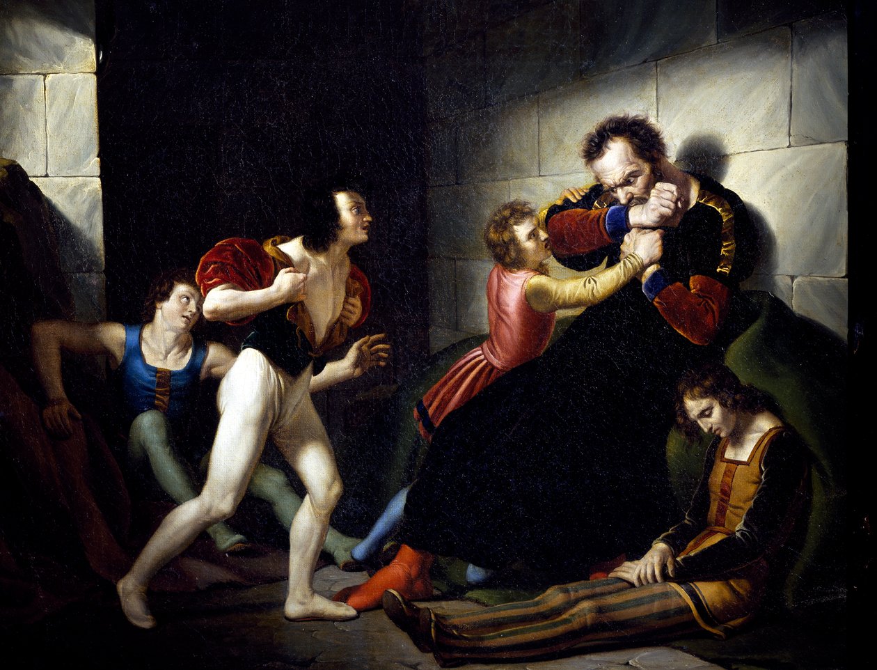 Ugolino gróf a kezét harapdálta alkotó: Giuseppe Diotti