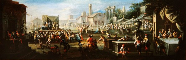 A Village Fair (olaj, vászon) alkotó: Giuseppe Moriani