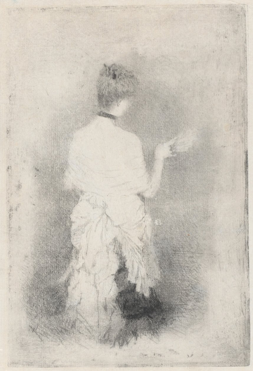 Elegáns fiatal nő hátulról nézve alkotó: Giuseppe de Nittis