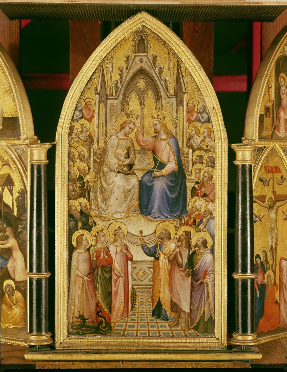 A Szűz koronázása és más jelenetek, 1367 (tojástempera nyárfán) alkotó: Giusto di Giovanni de Menabuoi
