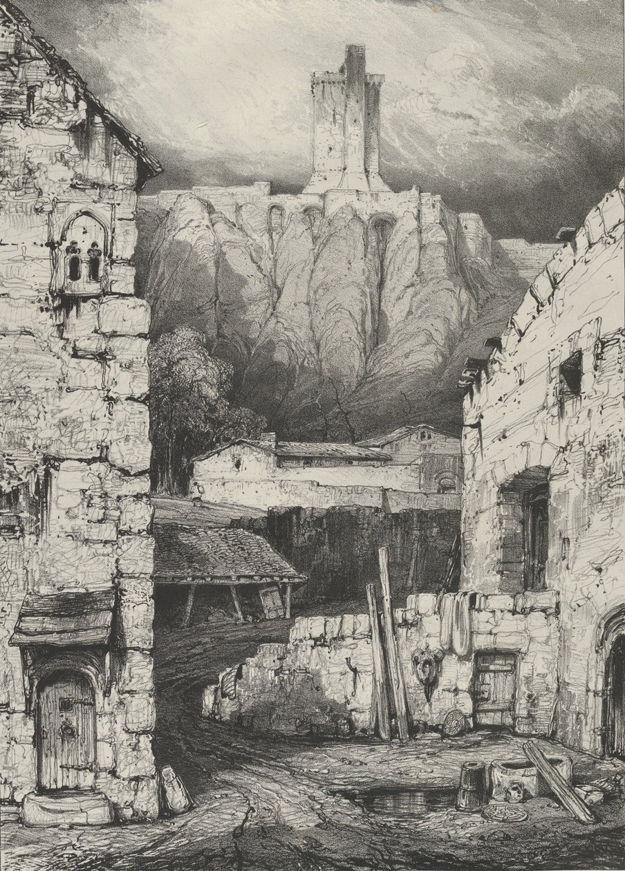 A Château de Polignac kazamata, 1830. alkotó: Godefroy Engelmann