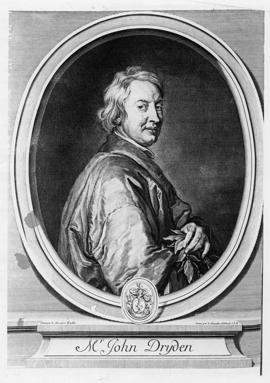 John Dryden (1631-1700), vésette Gerard Edelinck (1640-1707) alkotó: Godfrey Kneller