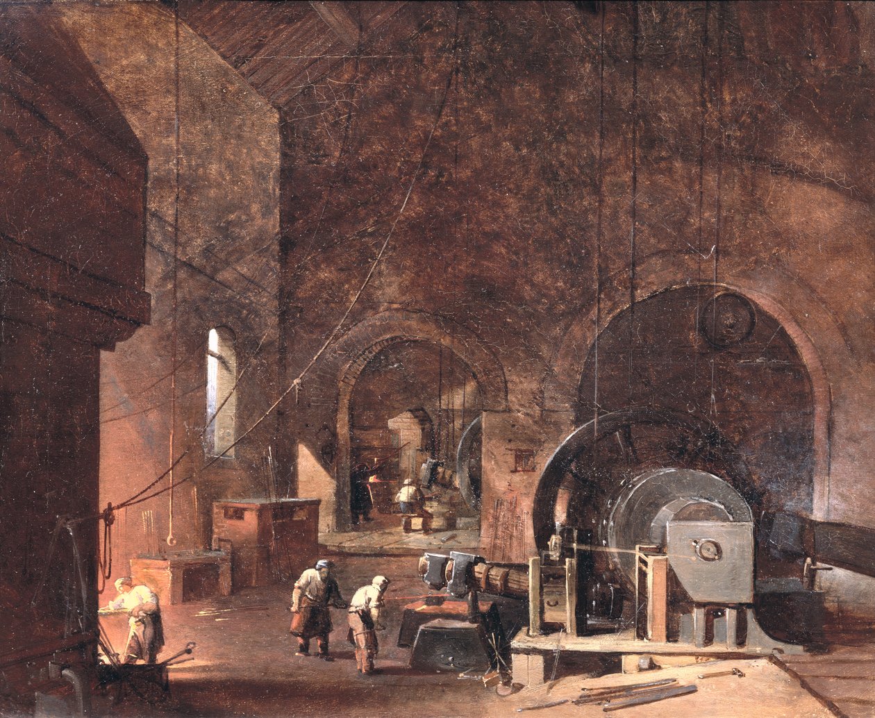 Egy vasmű belseje, 1850-60 körül alkotó: Godfrey Sykes