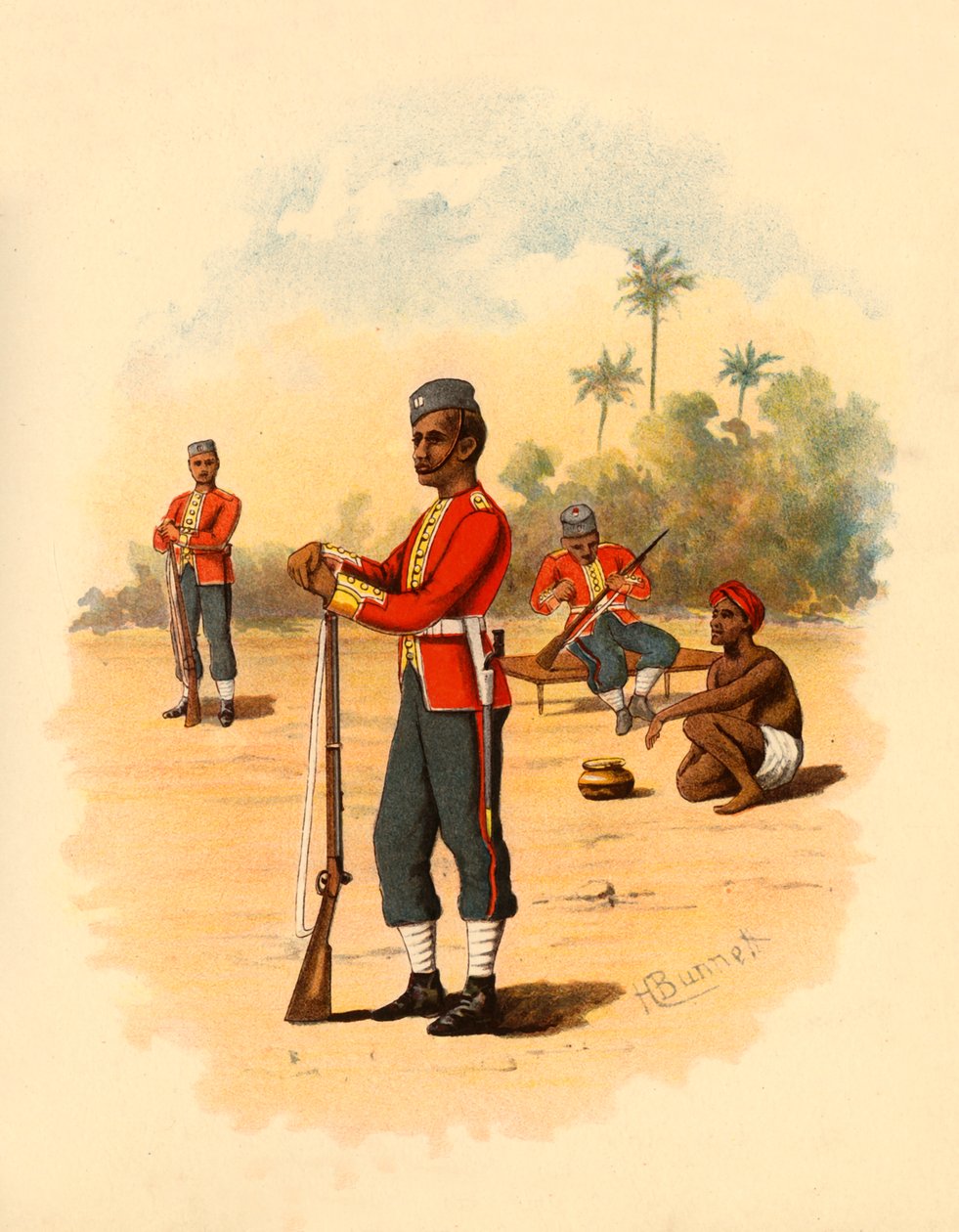 11. bengáli bennszülött gyalogság, 1890. alkotó: Godfrey Douglas Giles