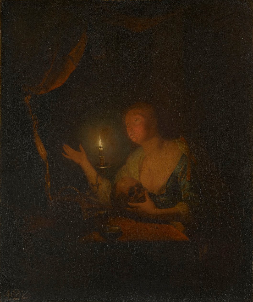 A bűnbánó Magdolna gyertyafénynél alkotó: Godfried Schalcken
