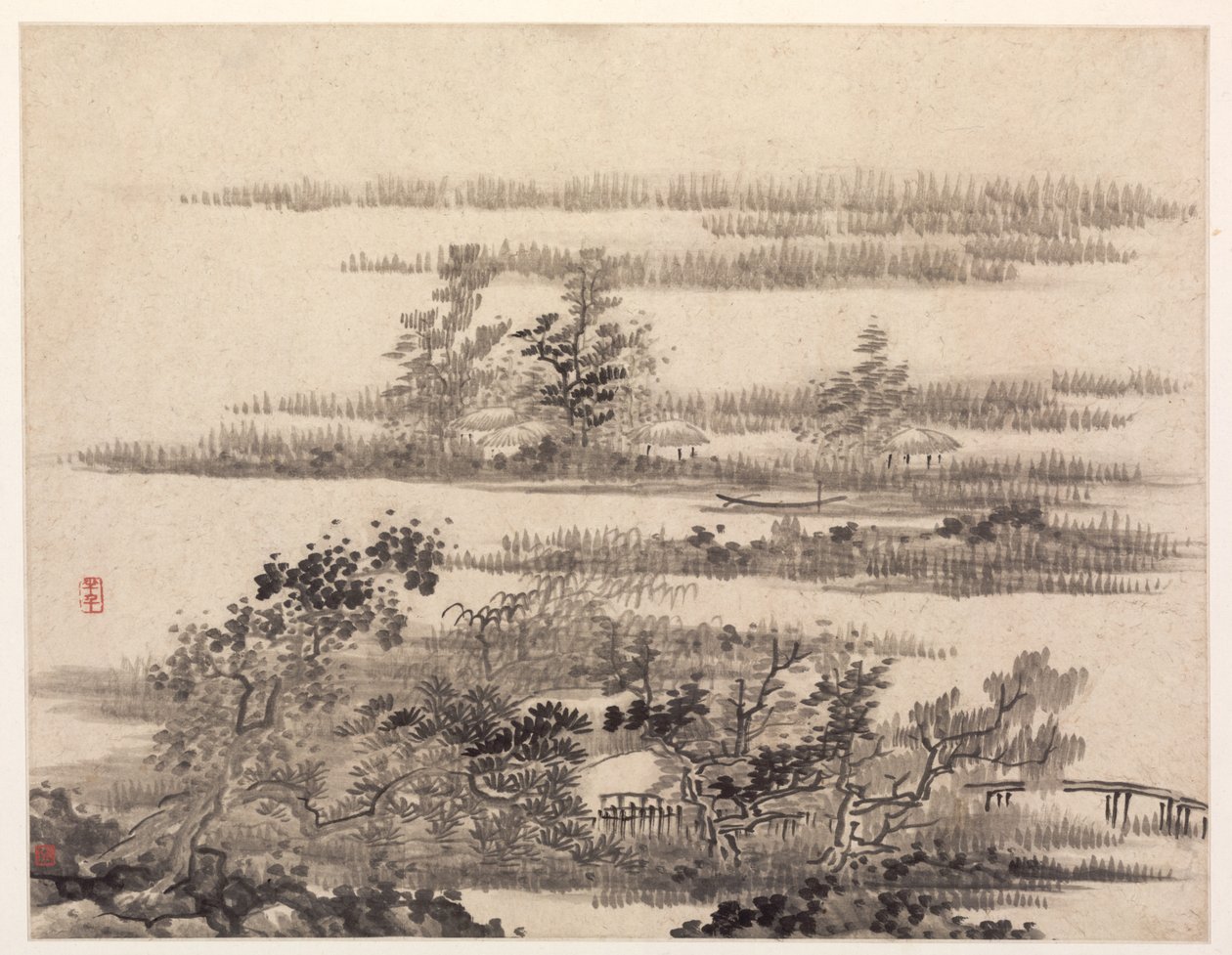 Nyár a vízvidéken, 1670-es évek. alkotó: Gong Xian
