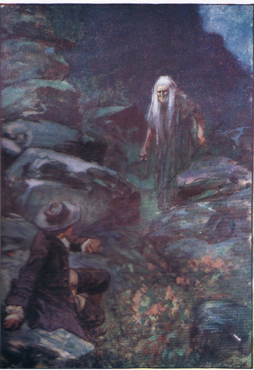 Mindezt miközben a félelmetes nő közeledett, a Lorna Doone pub.by W & R Chambers Ltd.-től, 1921 alkotó: Gordon Frederick Browne