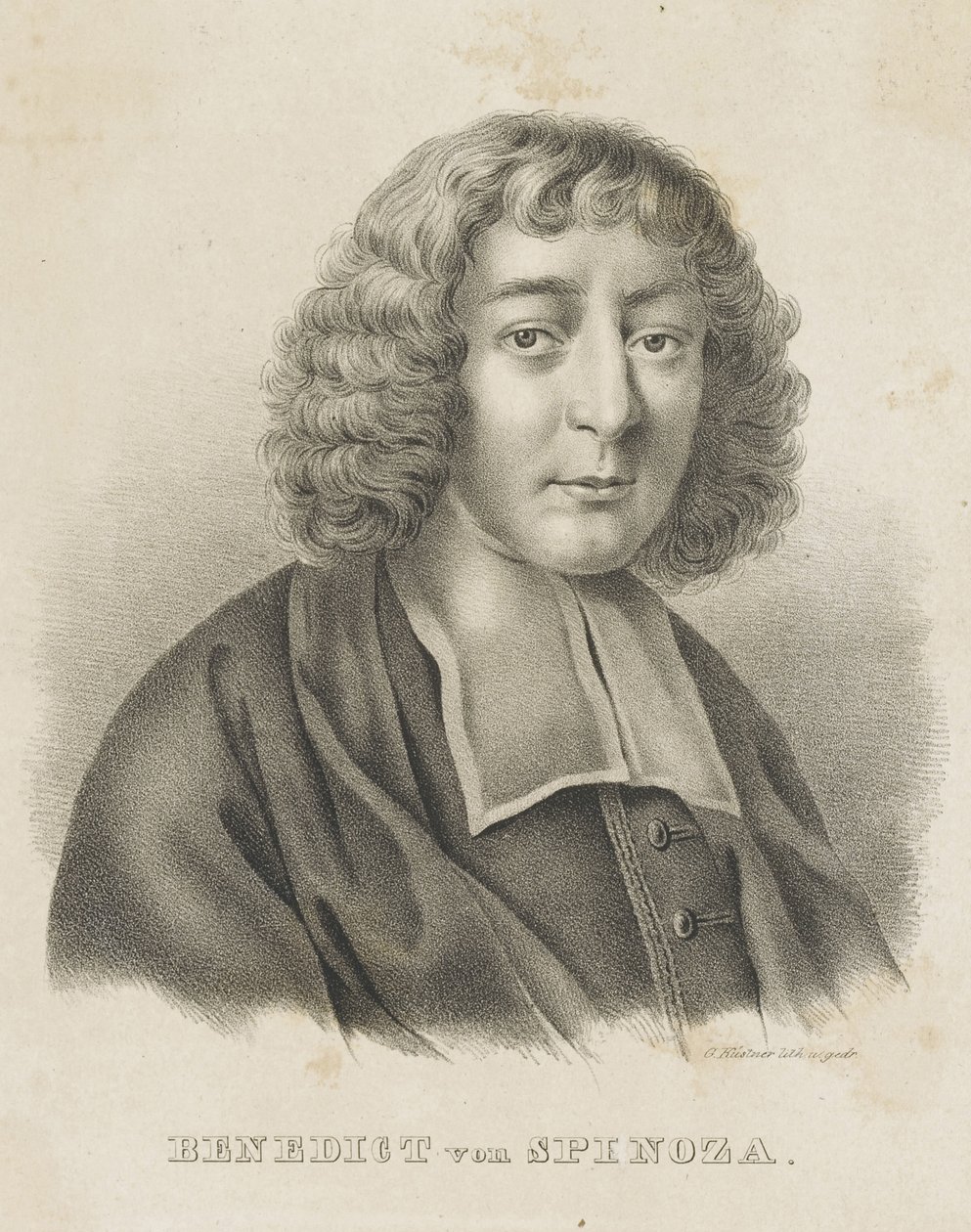 Baruch Spinoza portréja, c. 1830-1840. alkotó: Gottfried Küstner