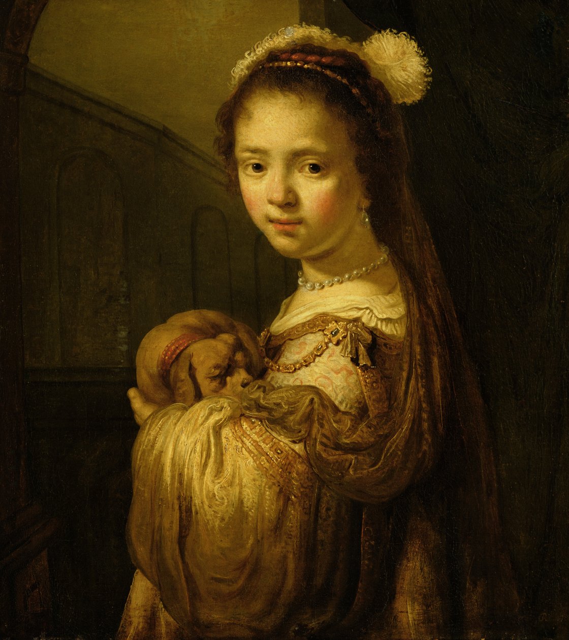 Egy fiatal lány képe alkotó: Govaert Flinck