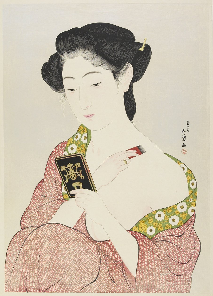 Sminkelő nő, 1918 alkotó: Goyo Hashiguchi