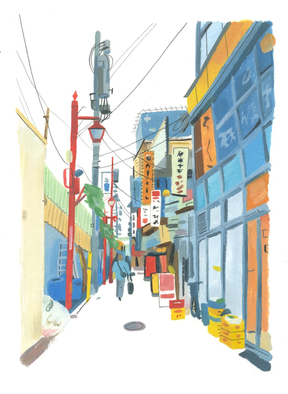 Shinjuku, 2015 (olaj, papír) alkotó: Grace Helmer