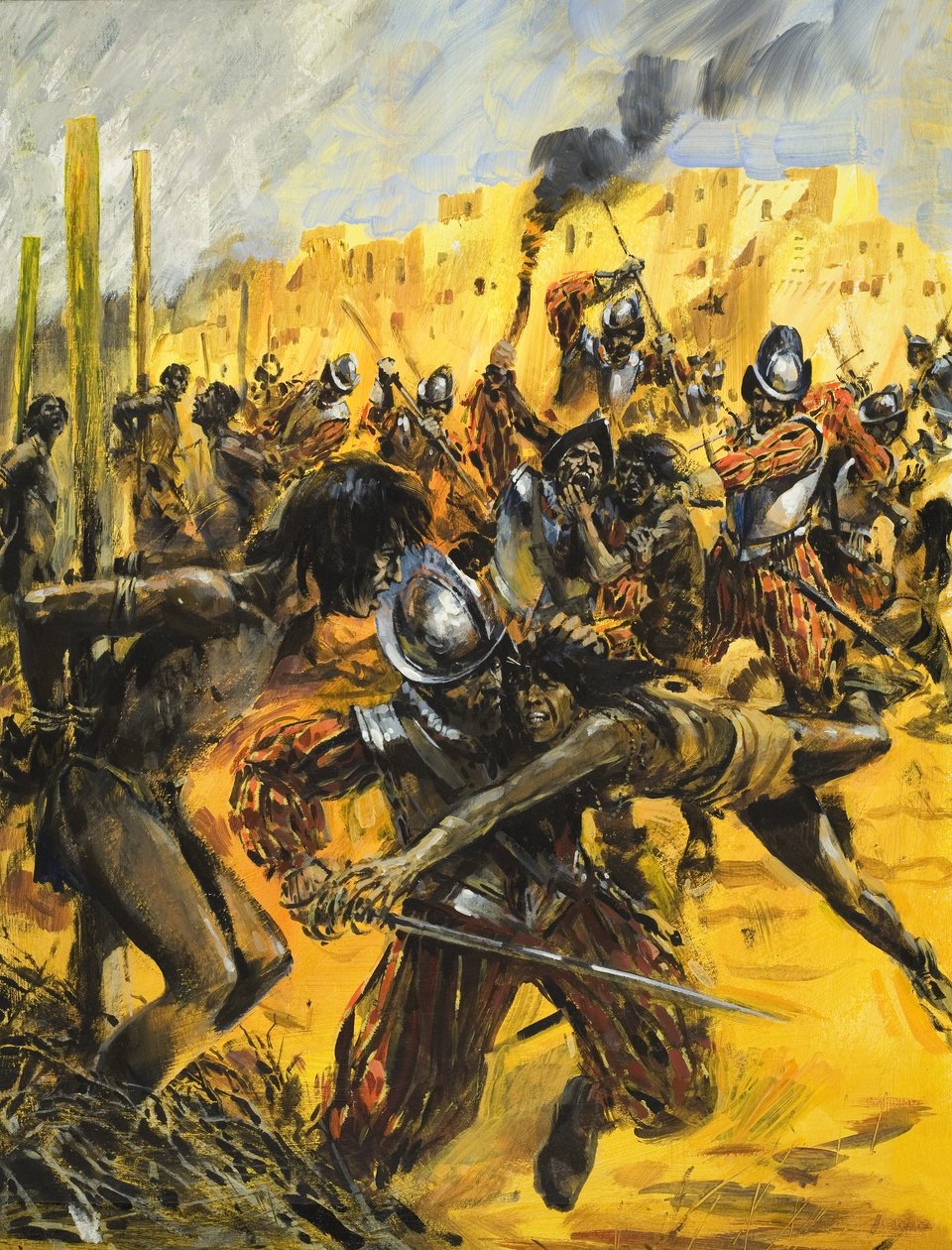 Spanyol hódítók (gouache, papír) alkotó: Graham Coton