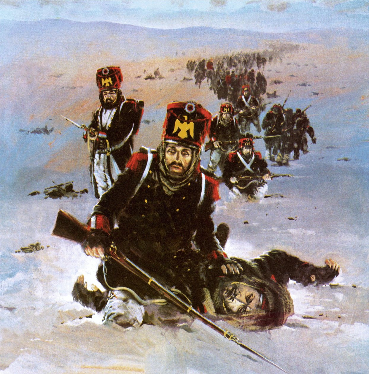 A franciák visszavonulása Moszkvából 1812-ben alkotó: Graham Coton