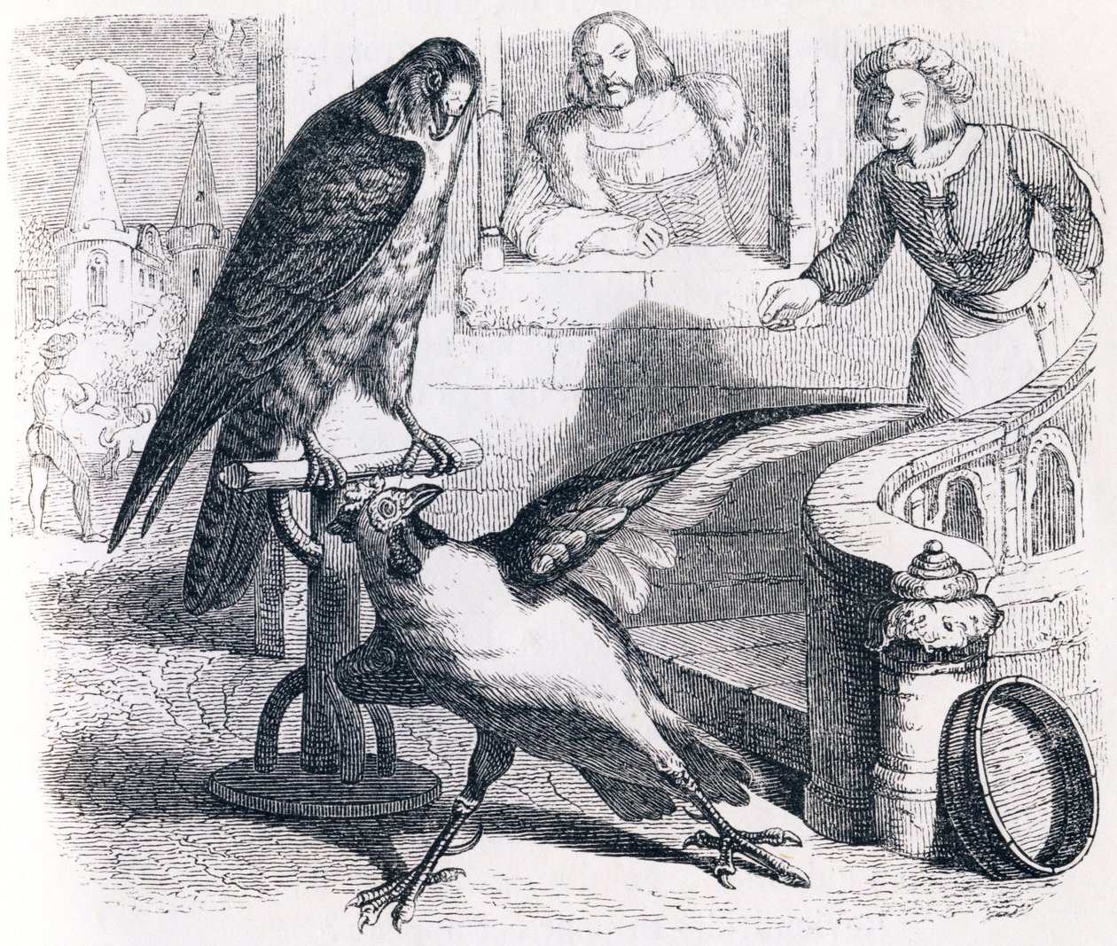 A sólyom és a capon alkotó: Grandville
