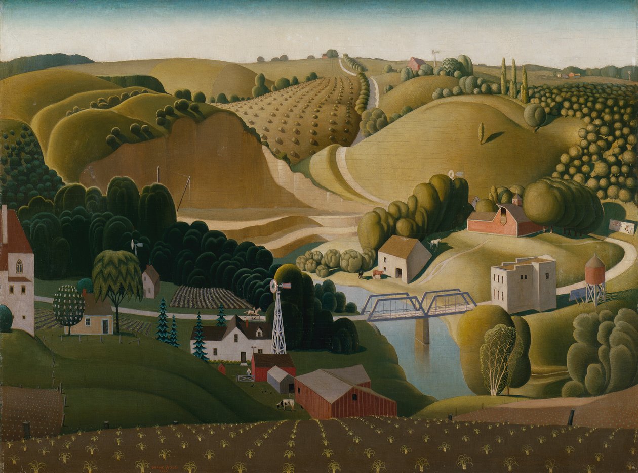 Stone City, Iowa alkotó: Grant Wood